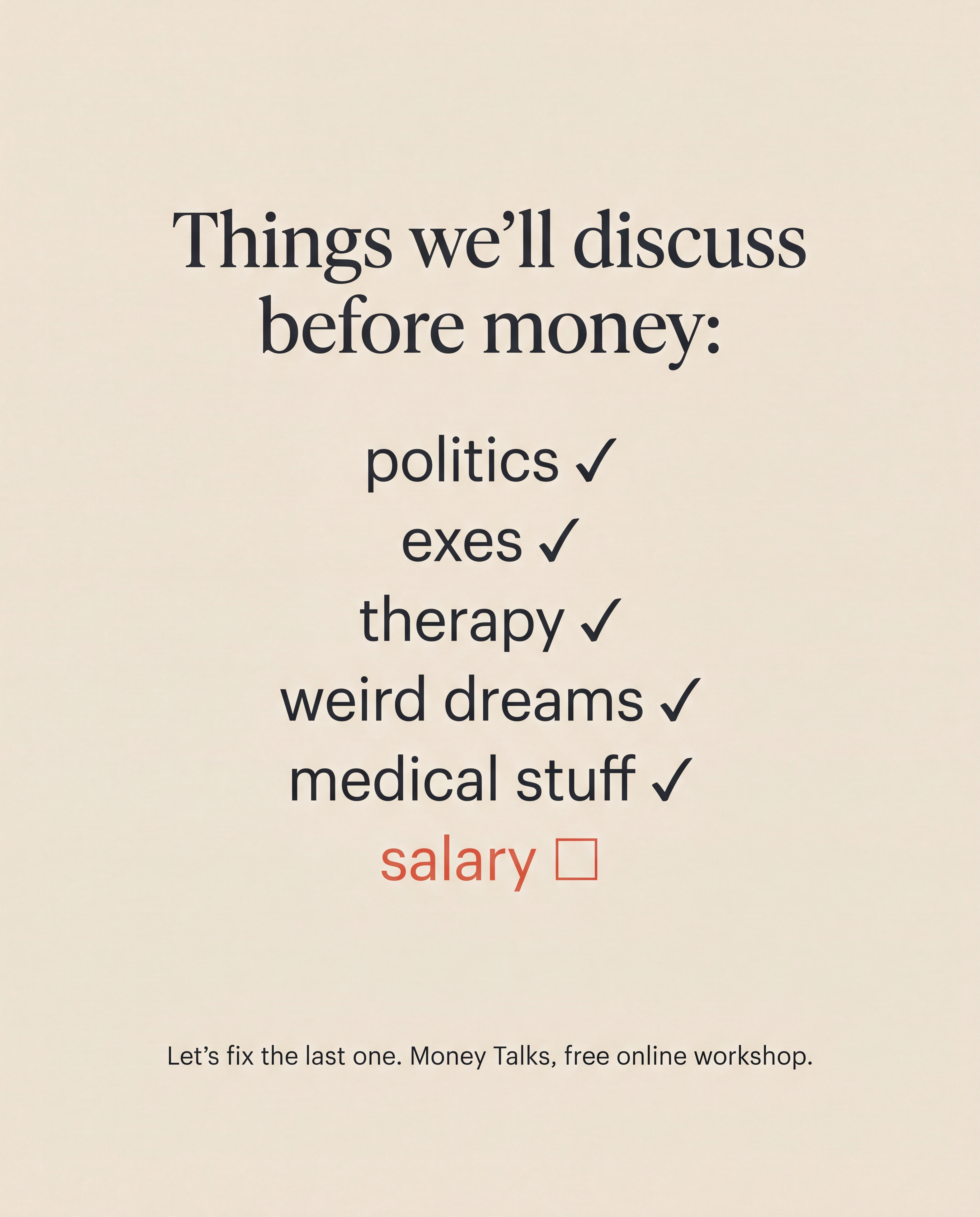 Static ad: checklist with salary unchecked
