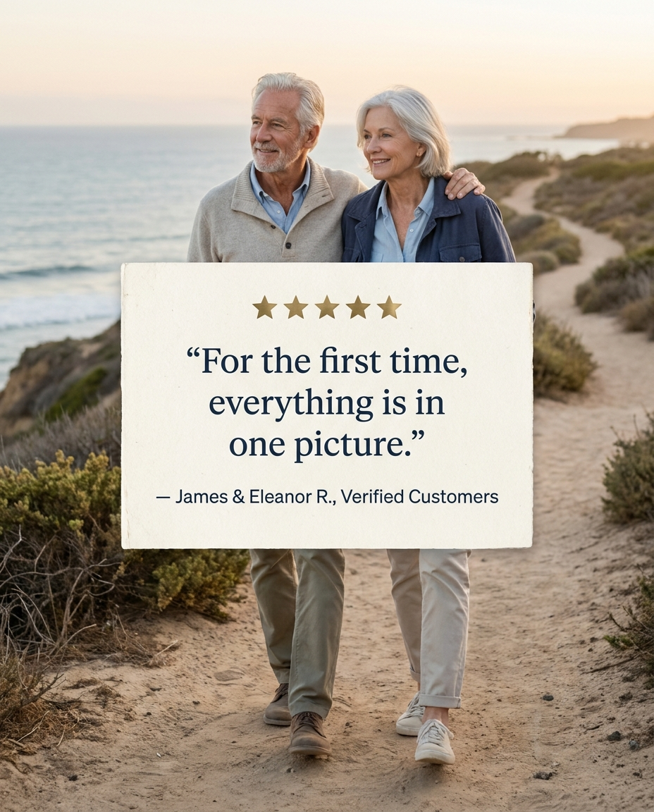 Static ad: retired couple testimonial