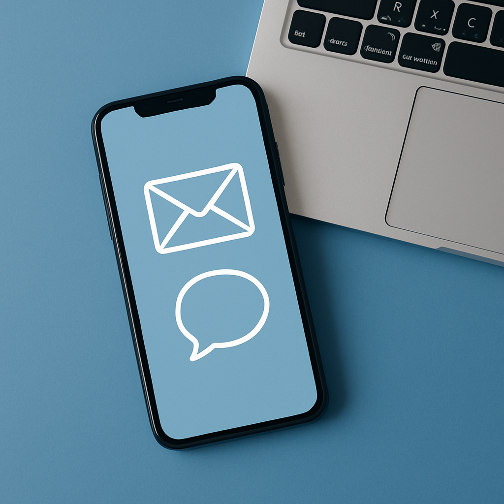 Generate a stock image for a website that features email and text messages Do not feature any people animals icons or words-1