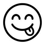 yummy emoji icon black and white